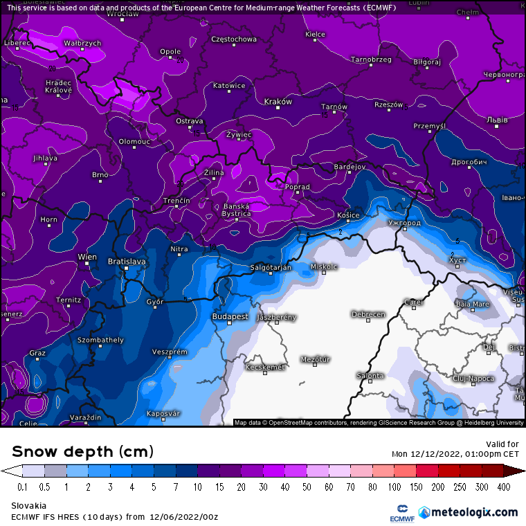 ECMWF výstup 00Z - 06.12.2022, 08:30